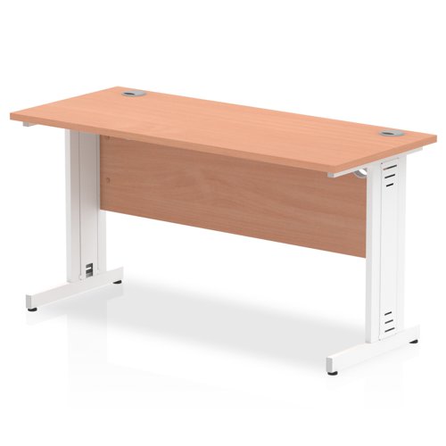 Impulse 1400x600 Beech WH Cable Leg