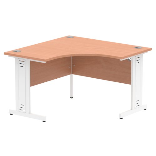 Impulse 1200 Crn Desk Beech WH Cbl