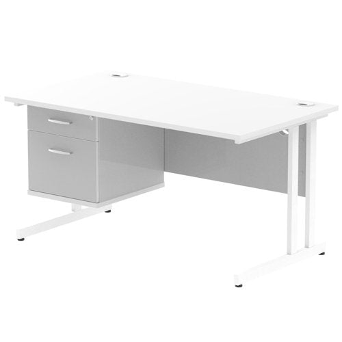 Impulse 1400X800 Desk WHWH 1X2 FixPed