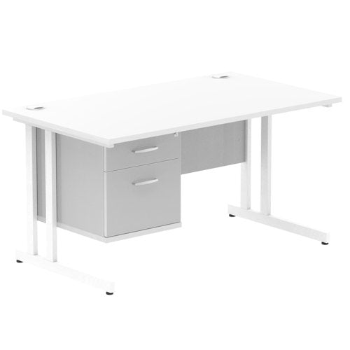 Impulse 1400X800 Desk WHWH 1X2 FixPed