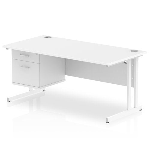 Impulse 1600X800 Desk 1X2 FixPed WHWH
