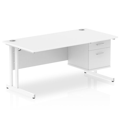 Impulse 1600X800 Desk 1X2 FixPed WHWH