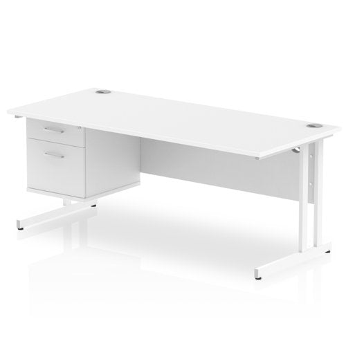 Impulse 1800X800 Desk 1X2 FixPed WHWH