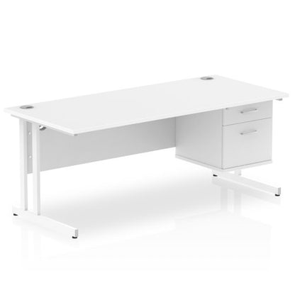 Impulse 1800X800 Desk 1X2 FixPed WHWH