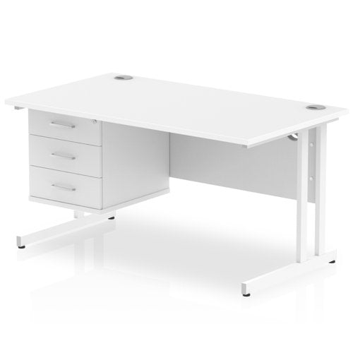 Impulse 1400X800 Desk WHWH 1X3 FixPed