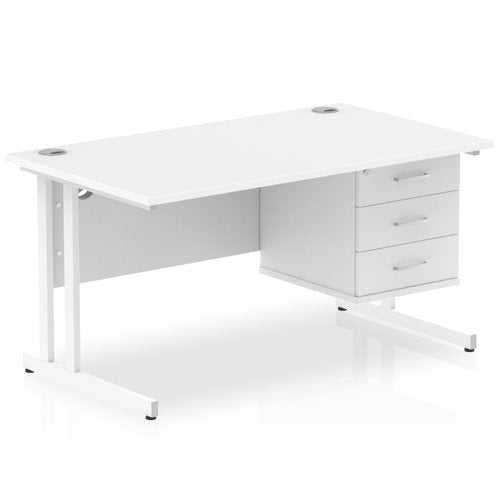 Impulse 1400X800 Desk WHWH 1X3 FixPed