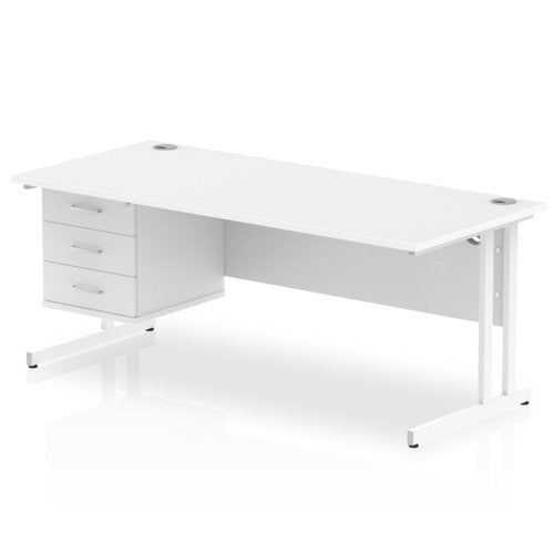 Impulse 1800X800 Desk WHWH 1X3 FixPed