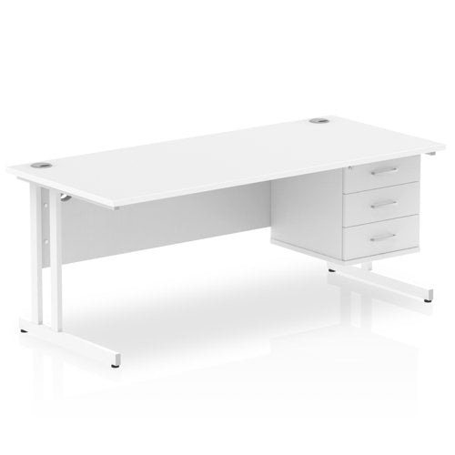 Impulse 1800X800 Desk WHWH 1X3 FixPed