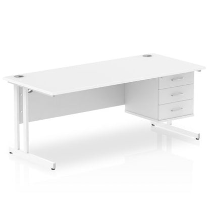 Impulse 1800X800 Desk WHWH 1X3 FixPed