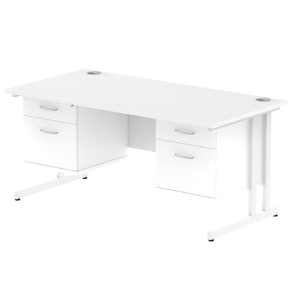 Impulse 1600X800 Desk WHWH 2X2 FixPed