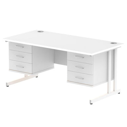 Impulse 1600X800 Desk WHWH 2X3 FixPed