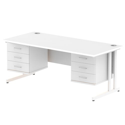 Impulse 1800X800 Desk WHWH 2X3 FixPed