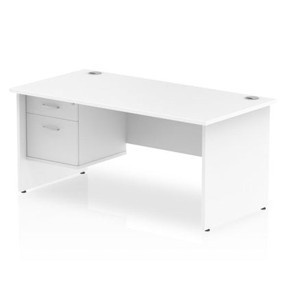 Impulse 1600X800 Desk WHT 1X2 Fix Ped