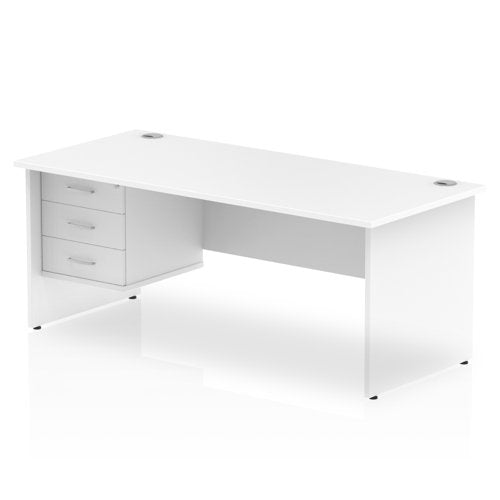 Impulse 1800X800 Desk WHT 1X3 Fix Ped