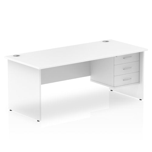 Impulse 1800X800 Desk WHT 1X3 Fix Ped