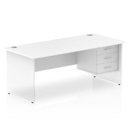 Impulse 1800X800 Desk WHT 1X3 Fix Ped