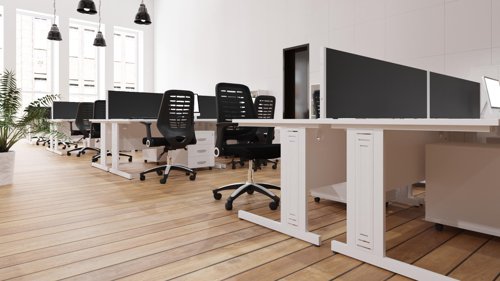 Impulse 1800x600 White WH Cable Leg