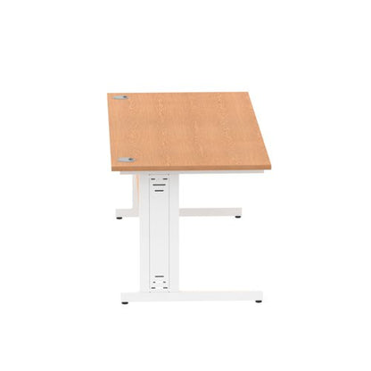 Impulse 1800x800 Oak WH Cable Leg