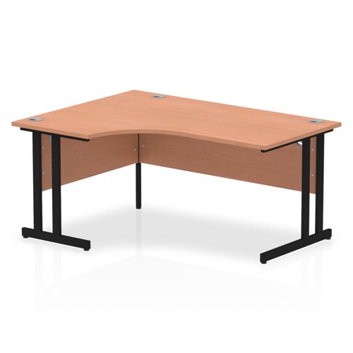 Impulse 1600mm Left Cres Desk BCH BK