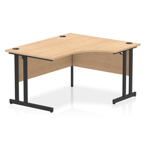 Impulse 1400mm Right Cres Desk MPE BK