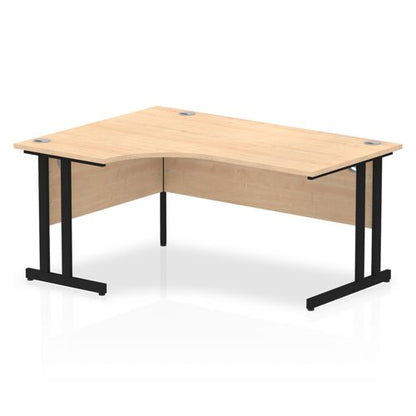 Impulse 1600mm Left Cres Desk MPE BK