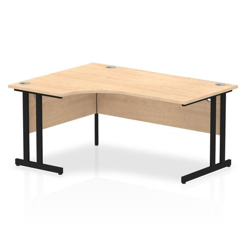 Impulse 1600mm Left Cres Desk MPE BK