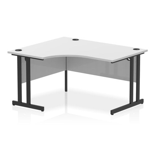 Impulse 1400mm Left Cres Desk WHT BK