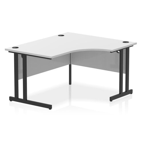 Impulse 1400mm Right Cres Desk WHT BK