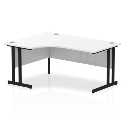 Impulse 1600mm Left Cres Desk WHT BK