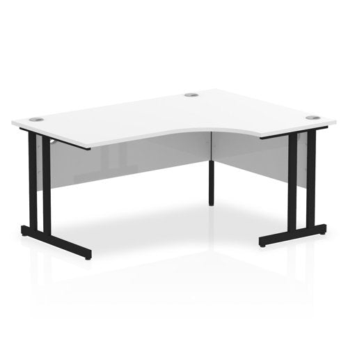 Impulse 1600mm Right Cres Desk WHT BK