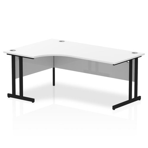 Impulse 1800mm Left Cres Desk WHT BK
