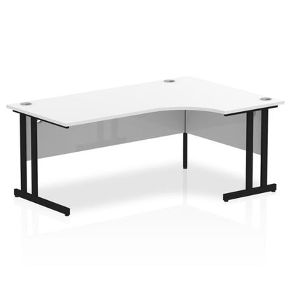 Impulse 1800mm Right Cres Desk WHT BK