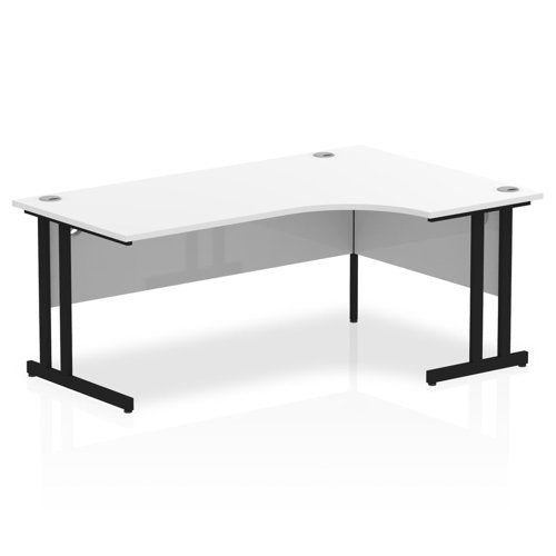 Impulse 1800mm Right Cres Desk WHT BK