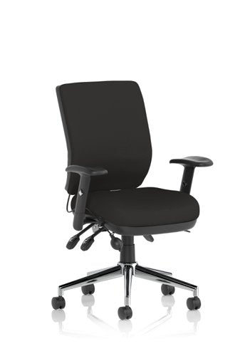 Chiro Medium Back Chair wArms BK