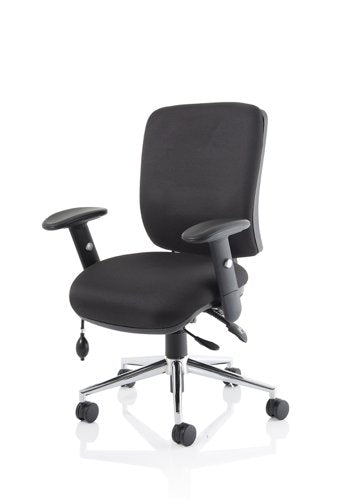 Chiro Medium Back Chair wArms BK