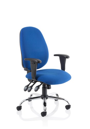 Lisbon Chair Blue Fabric wArms
