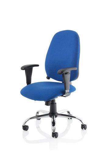 Lisbon Chair Blue Fabric wArms