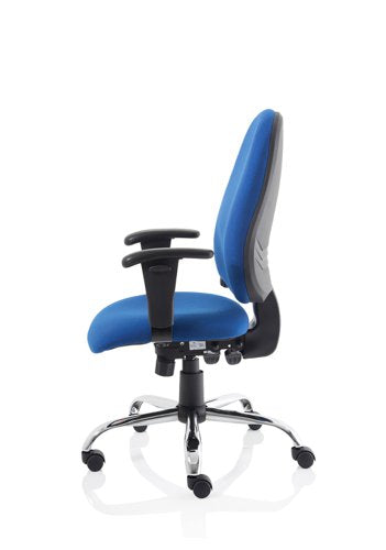 Lisbon Chair Blue Fabric wArms