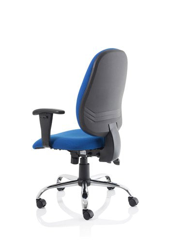 Lisbon Chair Blue Fabric wArms