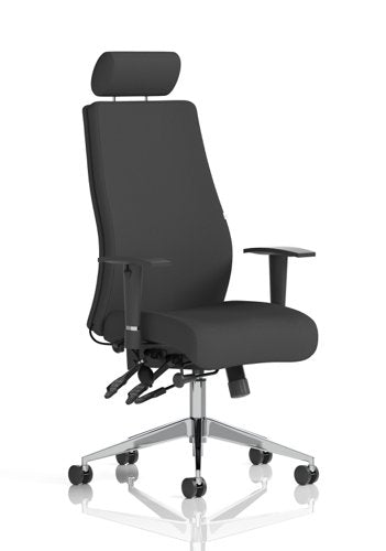 Onyx Black Fabric wHeadrest wArms