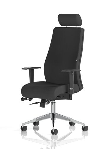 Onyx Black Fabric wHeadrest wArms