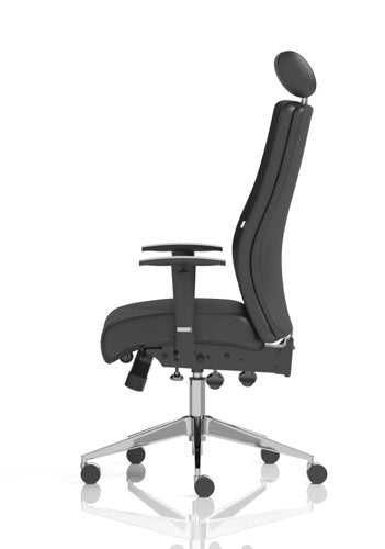Onyx Leather wHeadrest wArms BK