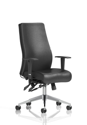Onyx Leather woHeadrest wArms BK