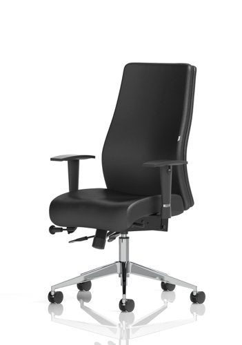 Onyx Leather woHeadrest wArms BK