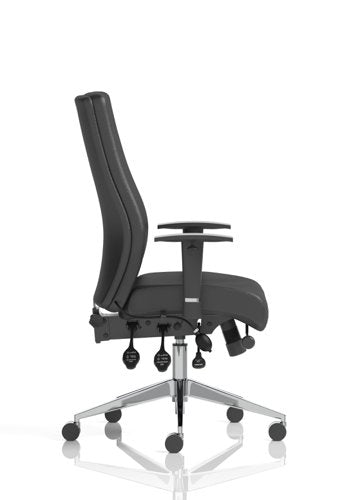 Onyx Leather woHeadrest wArms BK