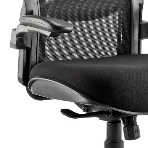 Houston Mesh Back BK Fabric Seat wArm