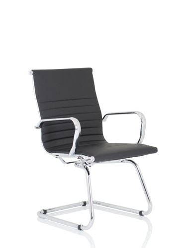 Nola Leather Cantilever Chair BK