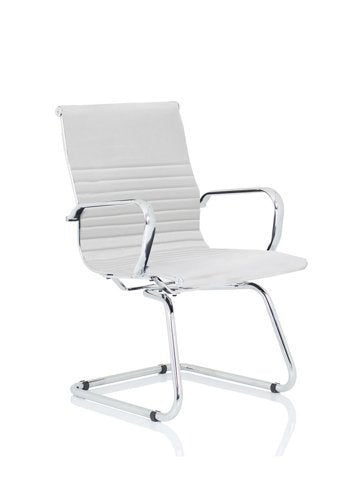 Nola Leather Cantilever Chair White