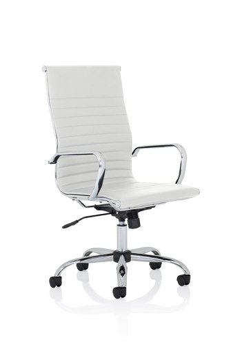 Nola High Back Exec Leather Chair WH