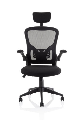 Ace Exec Mesh Chair Fold Arms Black